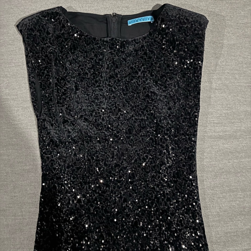 Alice + Olivia Sparkling Black Mini Dress